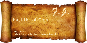 Fojtik János névjegykártya